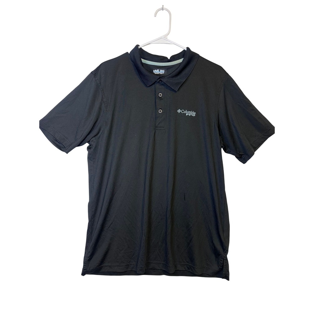 Columbia PFG Men's Black Short Sleeve Performance Polo Shirt‎ Fishing Golf
